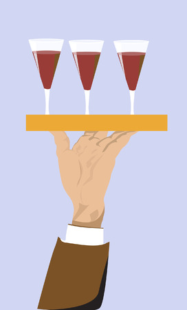 Man serving drinks のイラスト素材