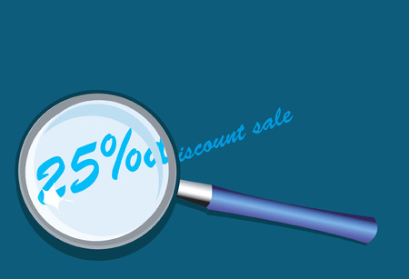 Lens magnifying the  discountのイラスト素材