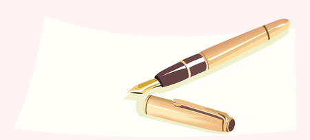 fountain pen with its cap openのイラスト素材