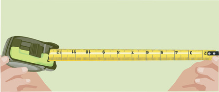 Pulling out the measuring tapeのイラスト素材