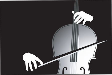 A violinist playing violin.のイラスト素材