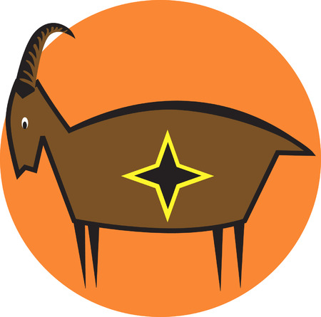 A sign of star on a goatのイラスト素材