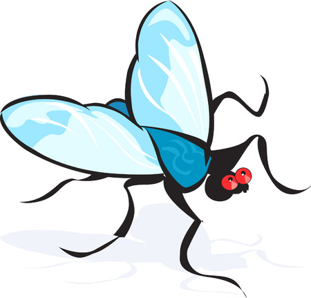 A silhouette of bee with wings openのイラスト素材