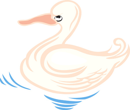 A duck swimming in the waterのイラスト素材