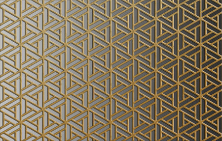 3D Rendering Gold Lattice Modern Wallpaper Stylish Design
