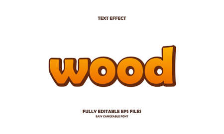 wood style editable text effectのイラスト素材