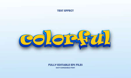 colorful style text effectのイラスト素材