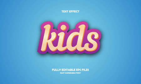 kids style text effectのイラスト素材