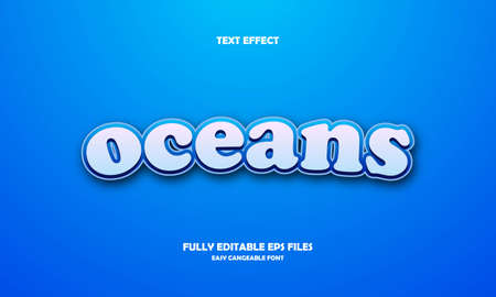 editable text effect oceans