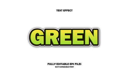 green style editable text effectのイラスト素材