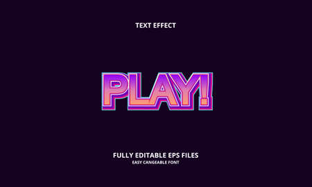 Editable text effect play title styleのイラスト素材