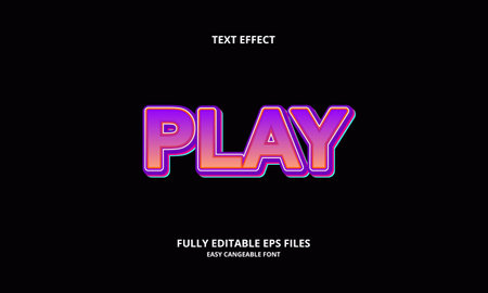 Editable text effect play title styleのイラスト素材