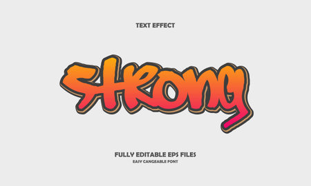 strong style editable text effectのイラスト素材