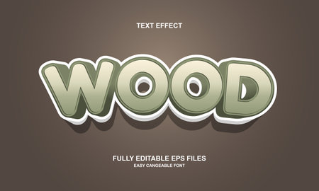 wood style editable text effectのイラスト素材
