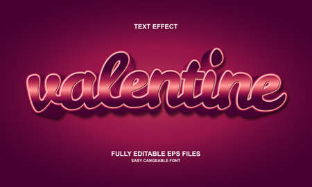 valentine text effect editableのイラスト素材