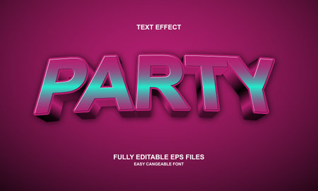 party text effect editableのイラスト素材