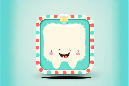 Tooth on the frame. Generative and illustration. Care, Orthodontics and Dentistry symbols.の写真素材