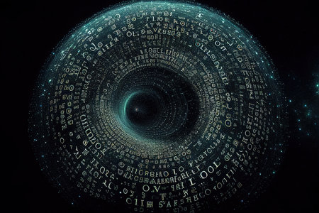 Abstract ring universe background. The energy flow tunnel. Abstract god code. God is universe. Generative and othersの写真素材