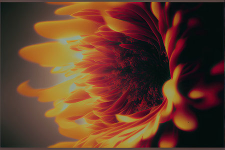 Beautiful macro shot of a sunflower. Generative and illustrationの写真素材