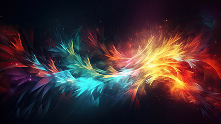 Colorful abstract light waves. Modern futuristic background. Generative and othersの素材