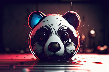 Angry panda in a bubble. Generative and othersの素材