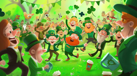 Leprechauns celebrate St. Patrick's Dayの素材