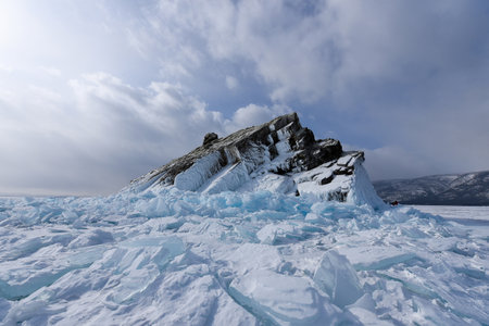 Ice hummocks in Lake Baikal, Siberia, Russia