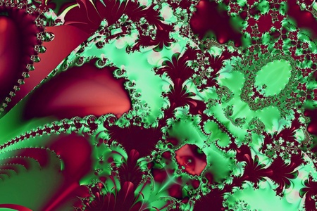 Fractal abstract in bright red and greenの写真素材