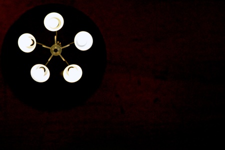 Underneath the lighted chandelier.の写真素材
