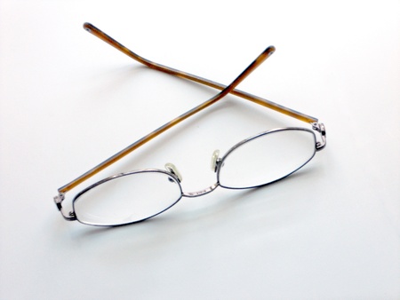 Eyeglasses on neutral background