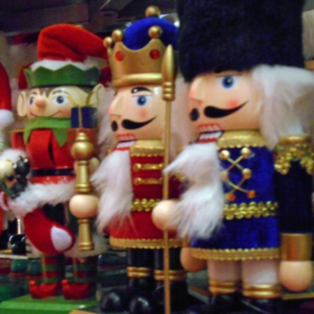 Nutcracker figurines made popular by the ballet presentation 