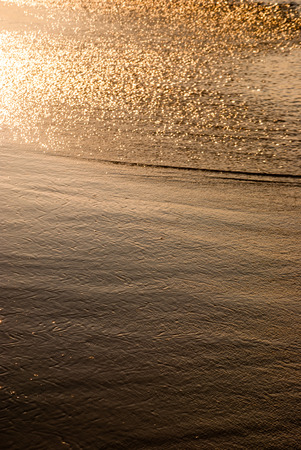 Sunlight dances on the seashoreの写真素材