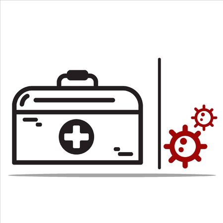 Medicine Icon and Corona Virus Illustratrionのイラスト素材