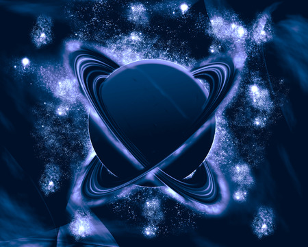 blue planet - fantasy spaceの写真素材