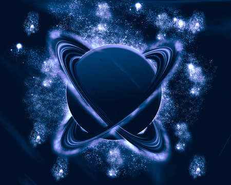 blue planet - fantasy spaceの写真素材