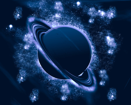 blue planet - fantasy spaceの写真素材