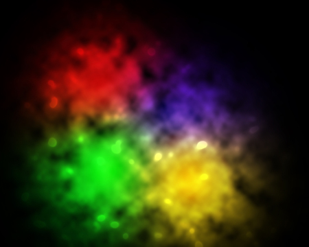 Abstract multi-colored galaxy. Isolated on a black backgroundの写真素材