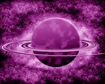purple planet - fantasy spaceの写真素材
