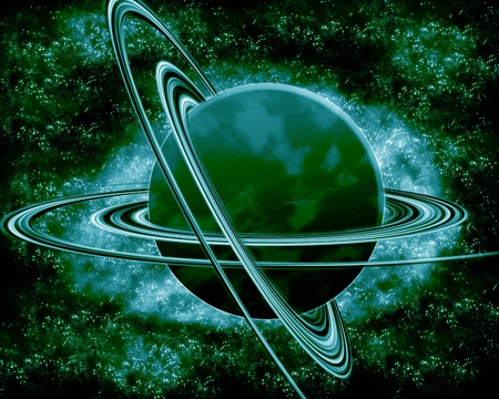green planet - fantasy spaceの写真素材