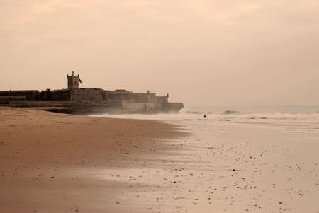 carcavelos beach - surf spot in portugalの写真素材