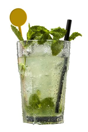 Cocktail Mojito isolated on whiteの写真素材