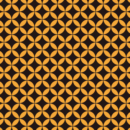 Flower Seven Treasure Pattern Black x Orange 4の写真素材