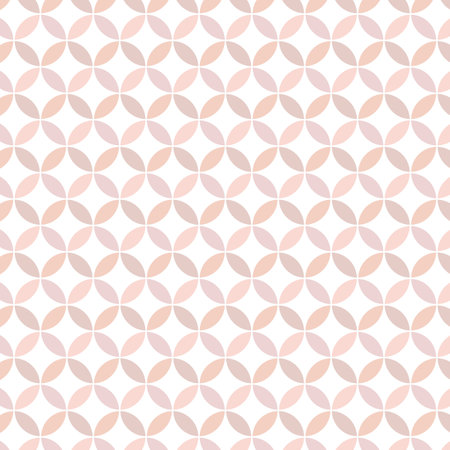 Geometric vector pattern with pink and white elements. Seamless abstract ornament for wallpapers and backgroundsのイラスト素材