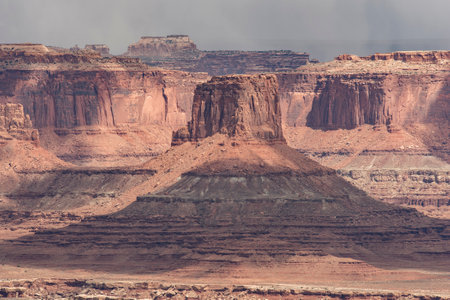 Monument Basin from White Rim Overlook Trail, Canyonlands National Park, Utahの写真素材