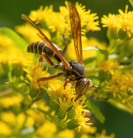 Paper Wasp at Wernick Farm, Dartmouth, Massachusettsの写真素材