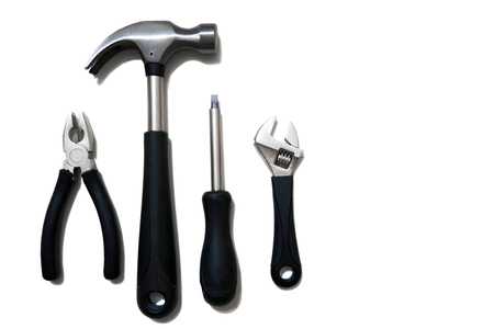 A set of tools - isolated on whiteの写真素材