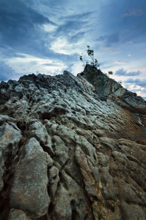 Rocks and gloomy weather at Borneo, Sabah, Malaysiaの写真素材