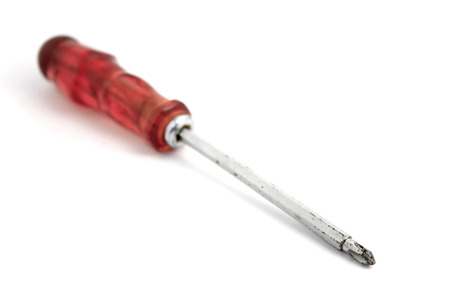 Used screwdriver isolated on whiteの写真素材