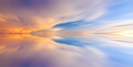 Abstract reflection of colorful sunset for backgroundの写真素材