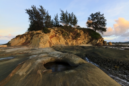 Coastal landscape at the Tip of Borneo, Sabah, Malaysia